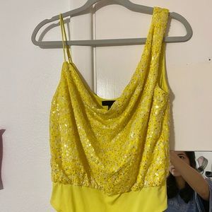 H:ours yellow sequin bodysuit